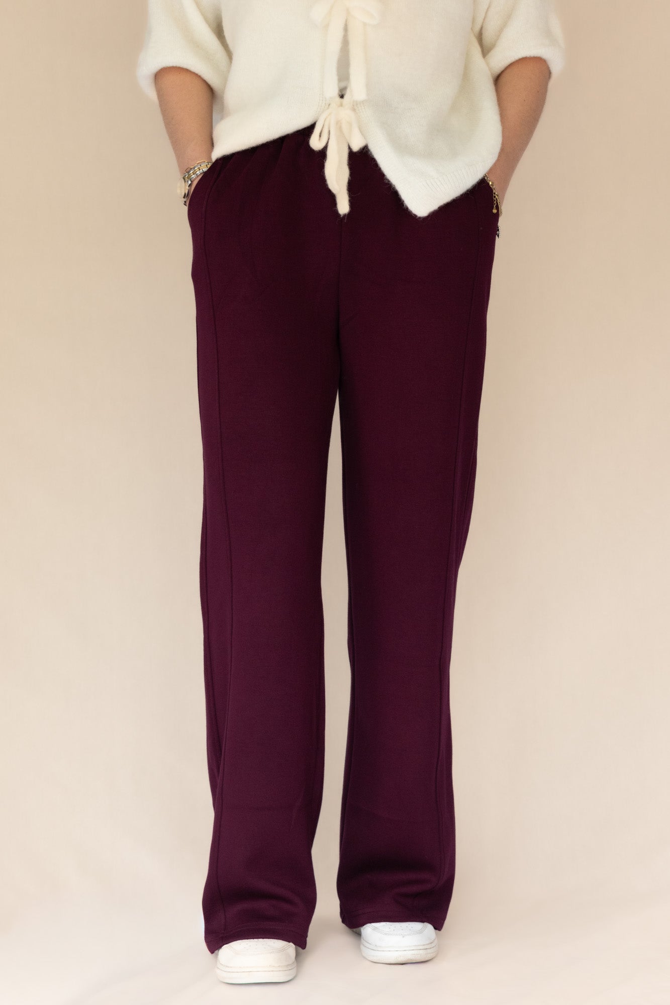 Comfy broek bordeaux rood