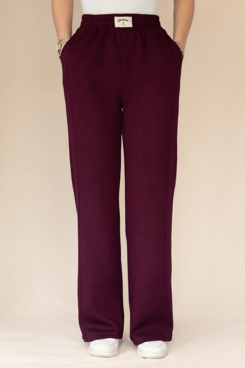 Comfy broek bordeaux rood