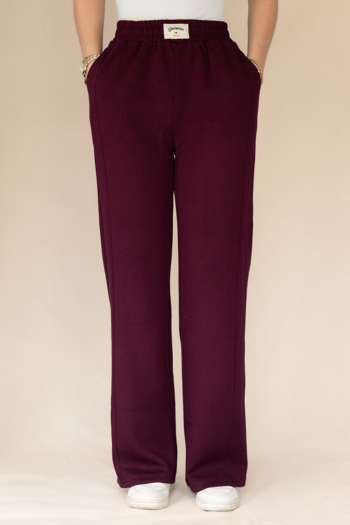 Comfy broek bordeaux rood
