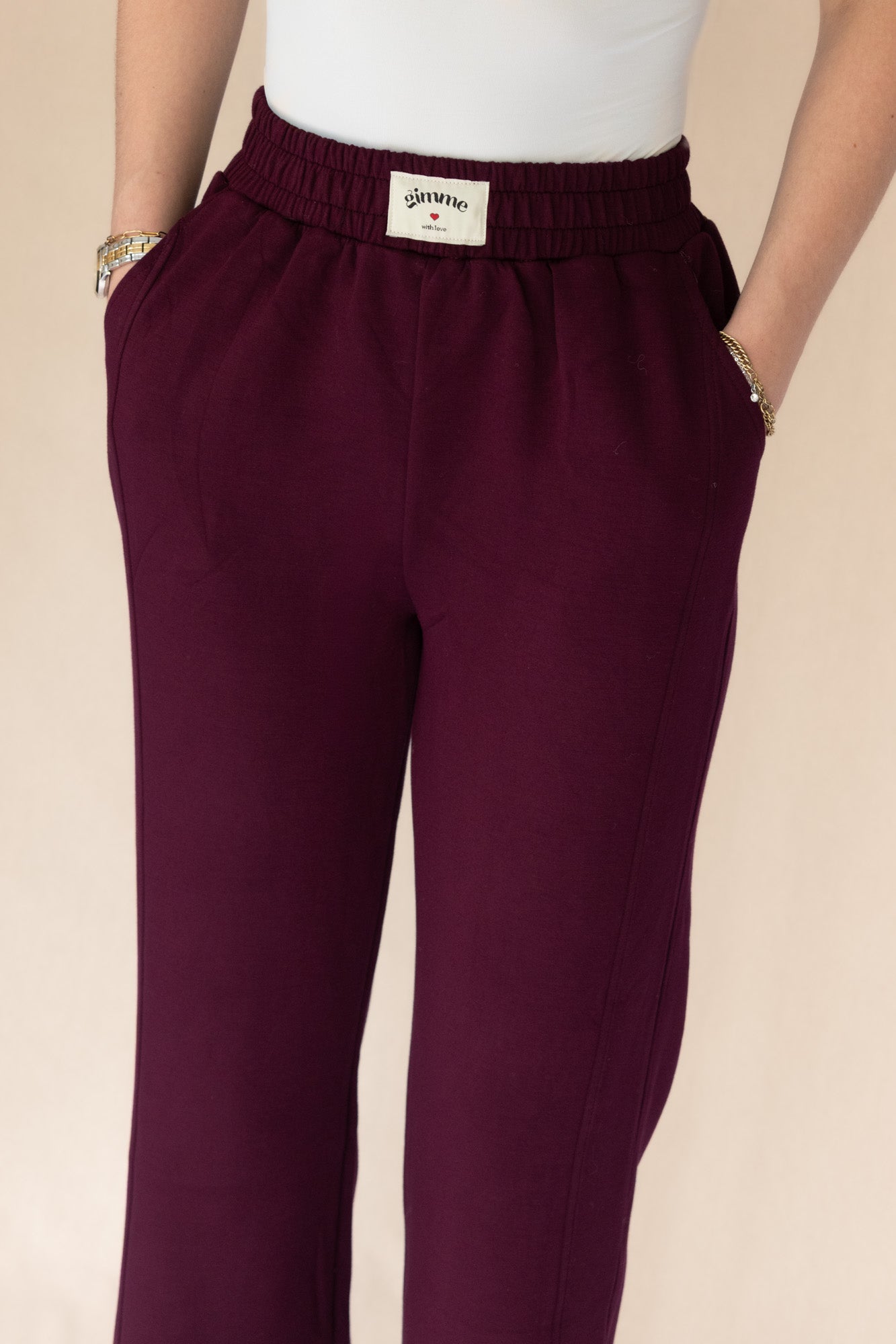 Comfy broek bordeaux rood