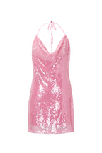 Jurk met waterval-effect en pailletten
