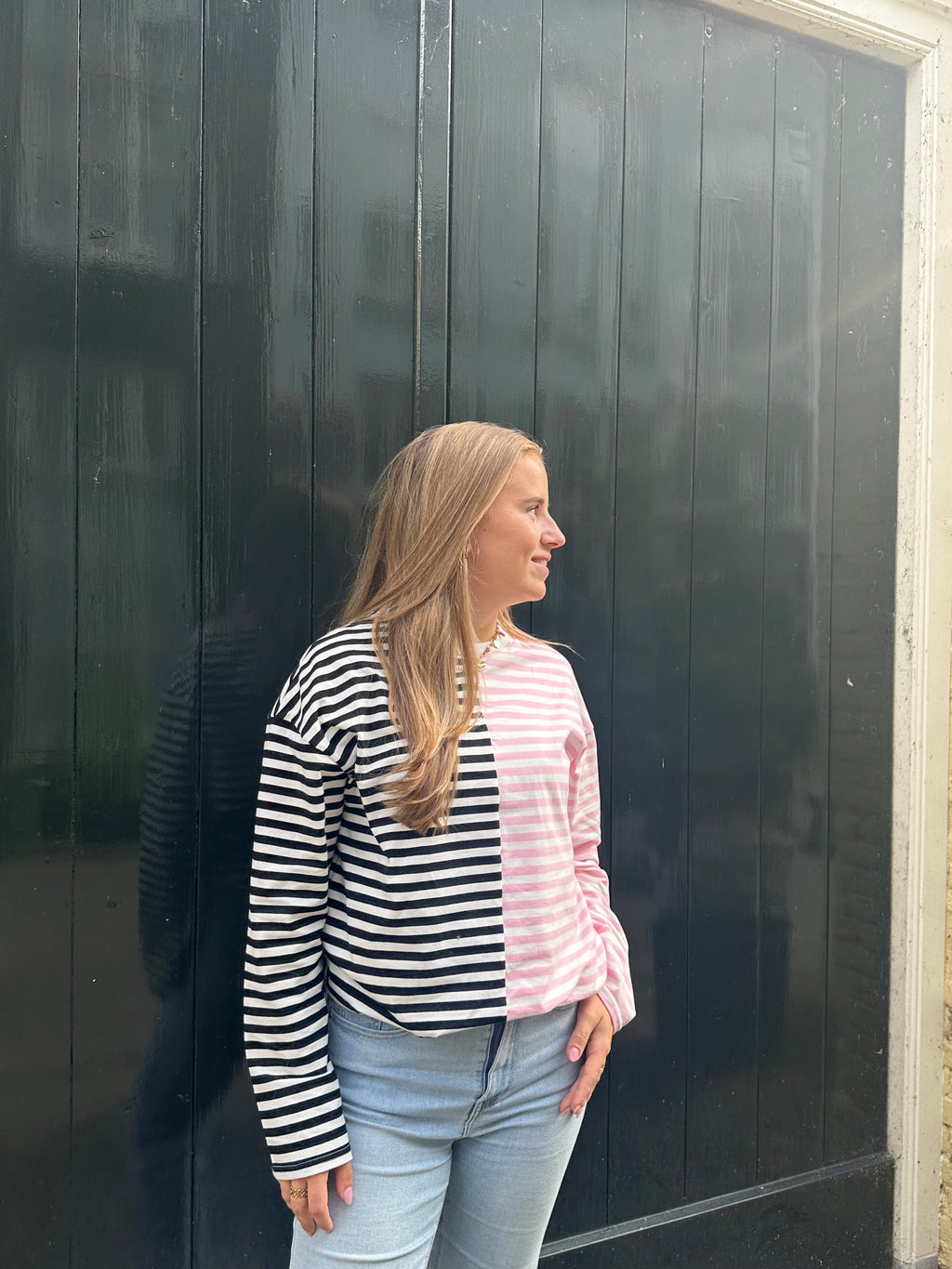 Colourblock gestreepte longsleeve