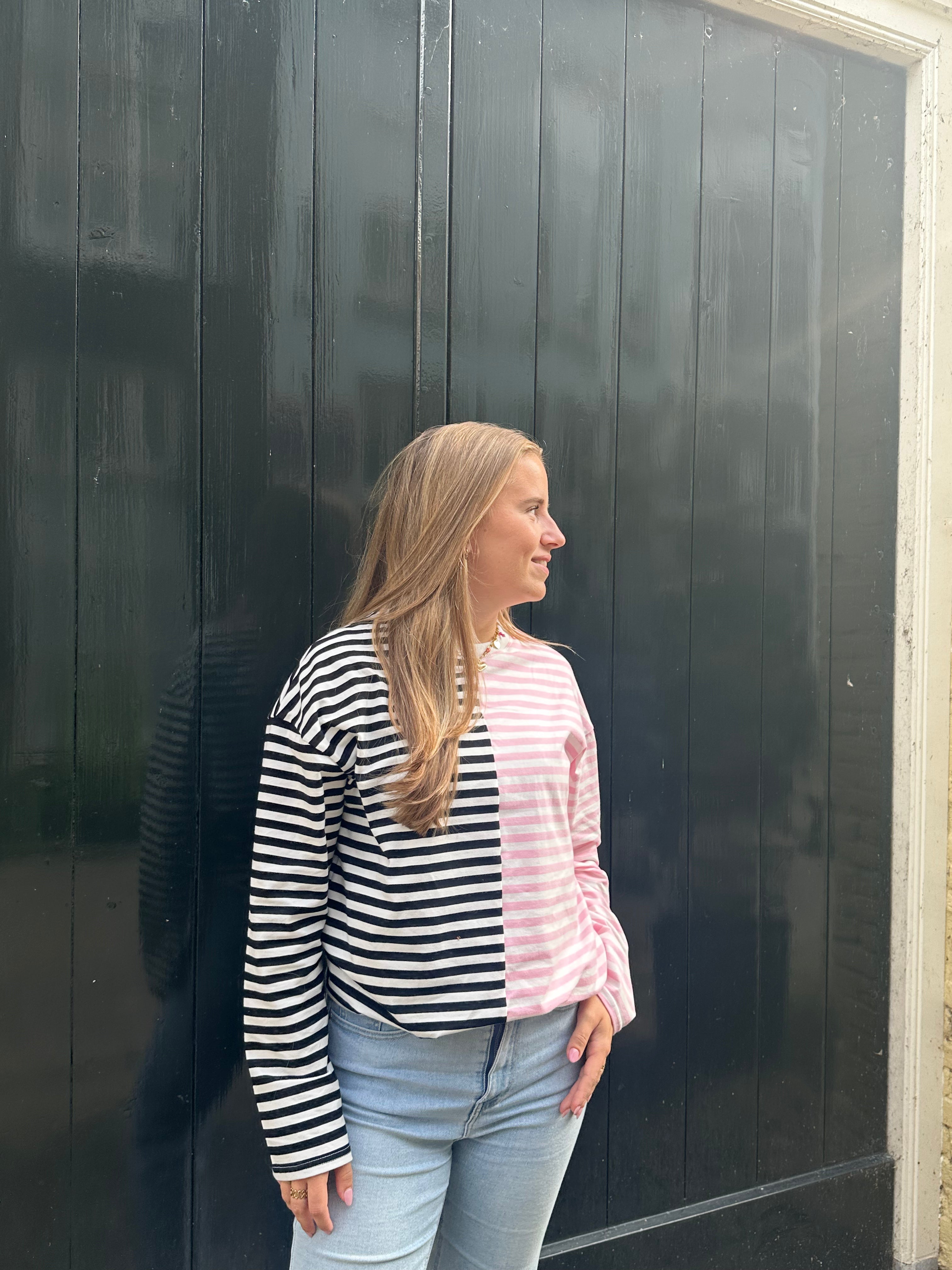 Colourblock gestreepte longsleeve