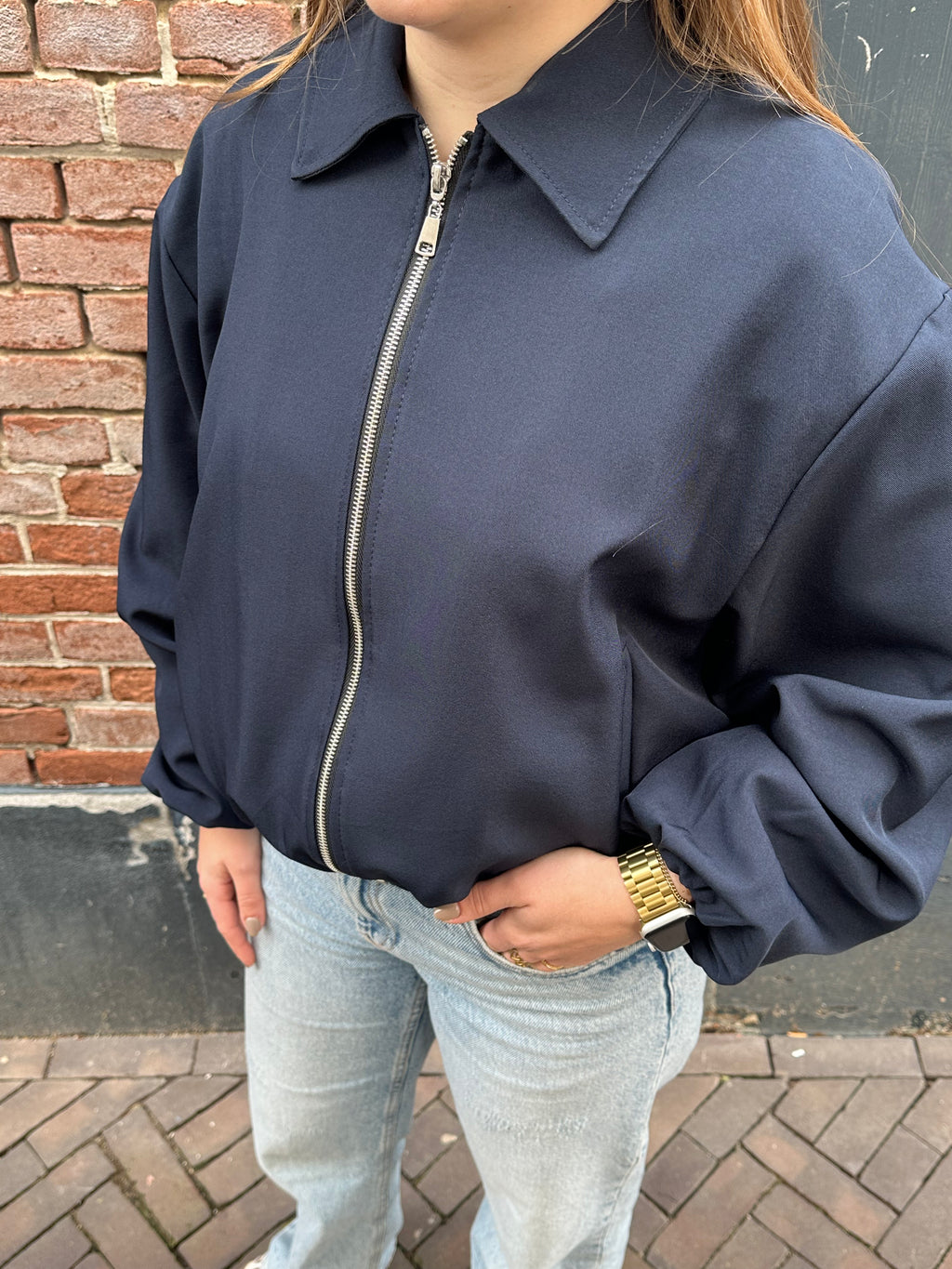 Dames jas blauw