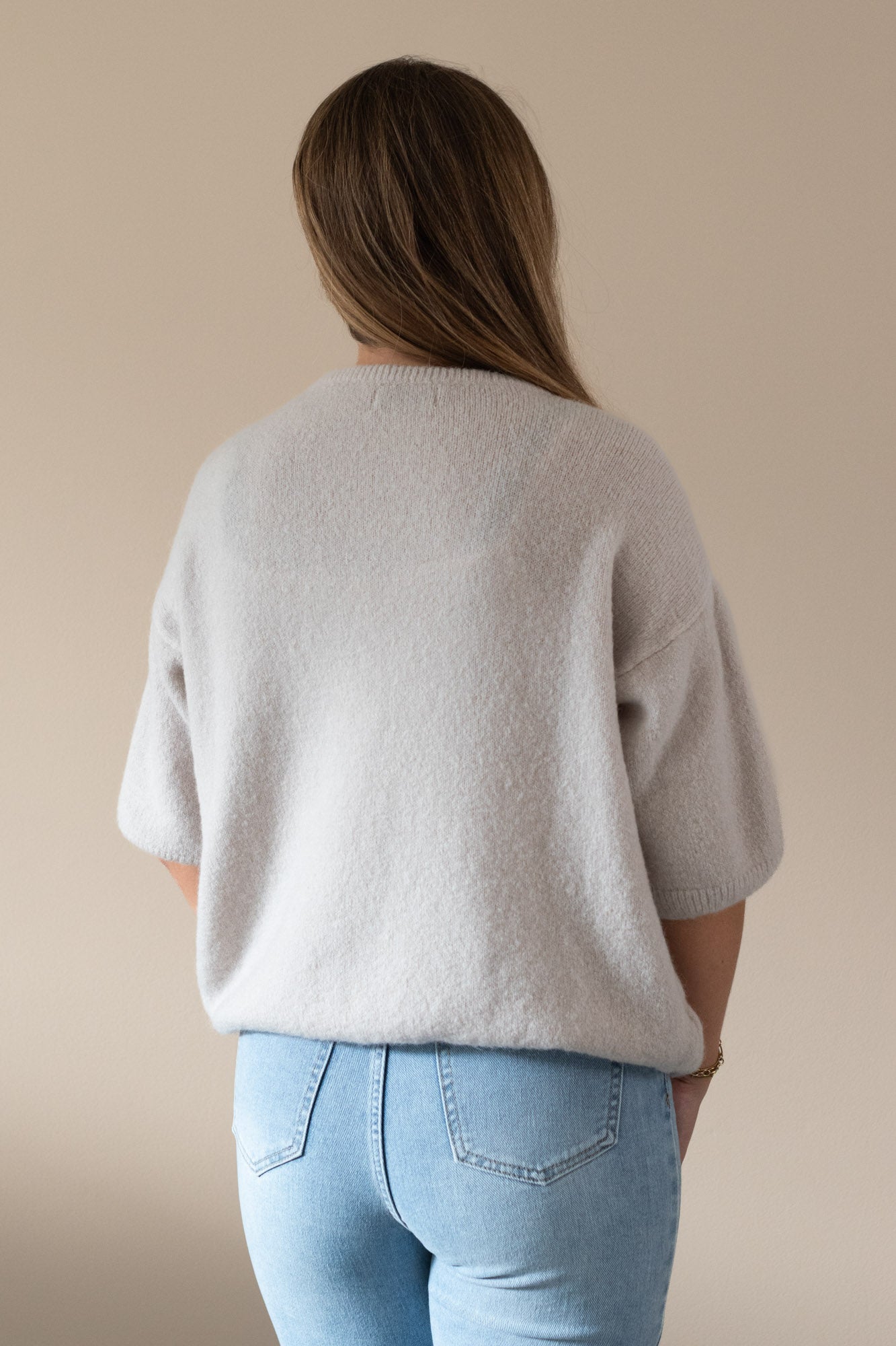 Zara top strik beige