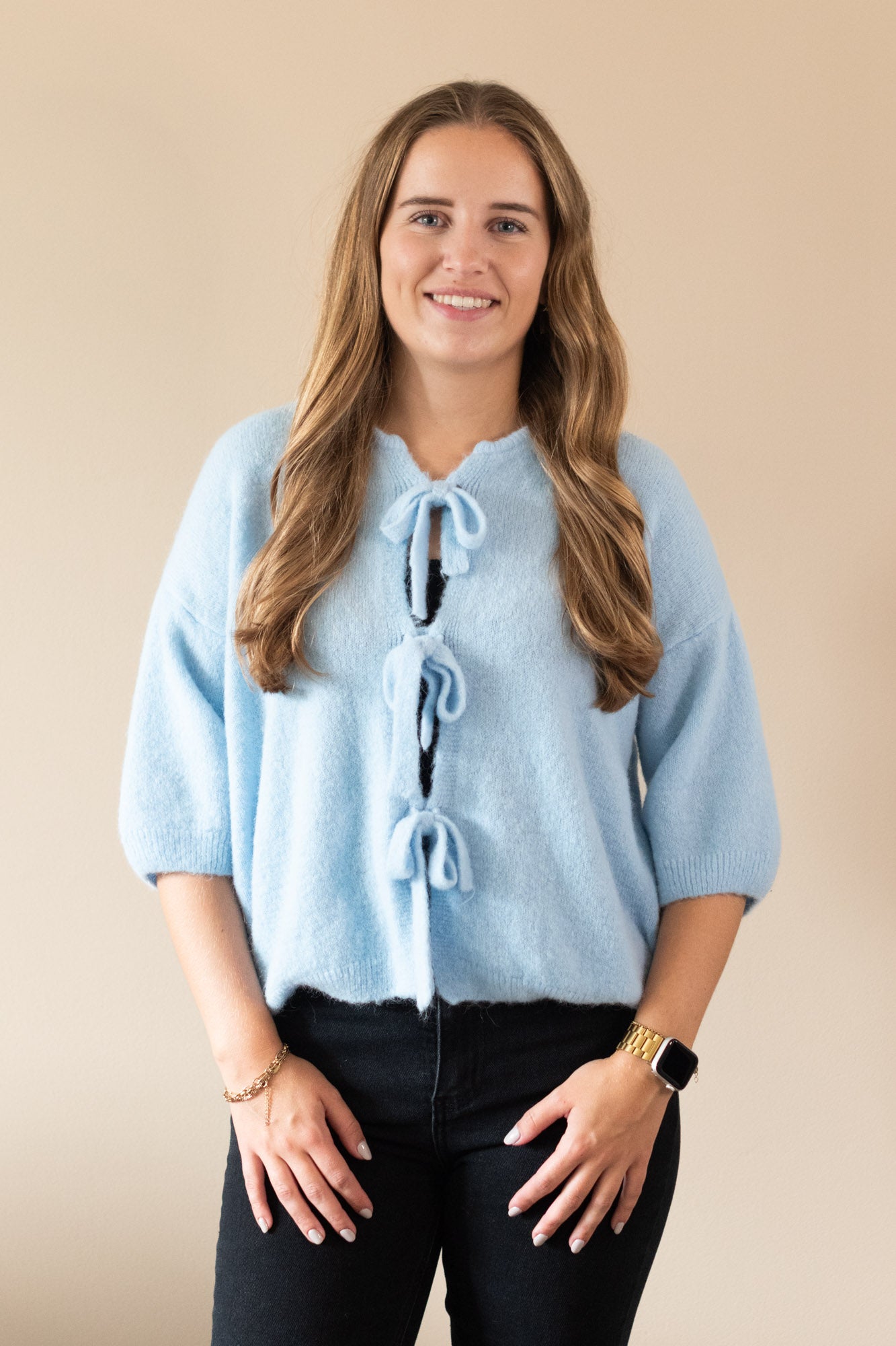 Zara top strik blauw