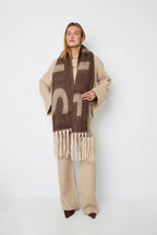 Wintersjaals met lettermotief, eenvoudig, polyester, dagelijkse accessoires