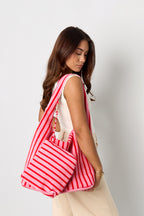 Shoppertassen met strepen, eenvoudig, polyester, dagelijkse accessoires